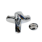خلاط دوش وحمام مودرن كروم مع طقم نبل تثبيت - Modern Chrome Bath & Shower Mixer with S-Connectors