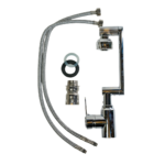 خلاط مجلى مطبخ عمودي كروم مع رأس "دوش" قابل للتحويل - Chrome Vertical Kitchen Sink Mixer with Dual-Mode Spray Head