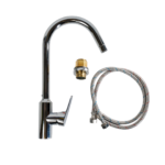 خلاط مجلى مطبخ عمودي كروم ذراع واحدة مع قنطرة عالية - Modern Single Lever Kitchen Sink Mixer with High Swivel Spout