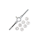 طقم لقم تسنين براغي يدوي 8 قطع - 8-Piece Metric Thread Die Set with Handle