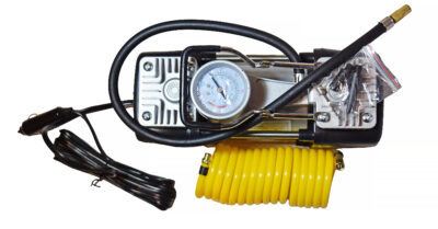 طقم منفاخ إطارات سفاري مزدوج المكبس مع حقيبة أدوات إصلاح متكاملة Heavy Duty Dual Cylinder Air Compressor and Tire Repair Kit - Image 2
